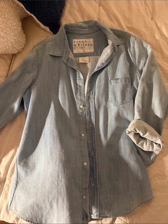 Frank & Eileen Tops - Frank & Eileen Faded Light Blue Denim Shirt